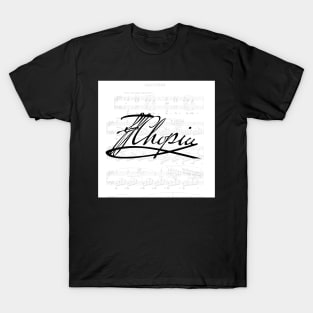 Frédéric Chopin's signature, with his Nocturne in C # minor. T-Shirt